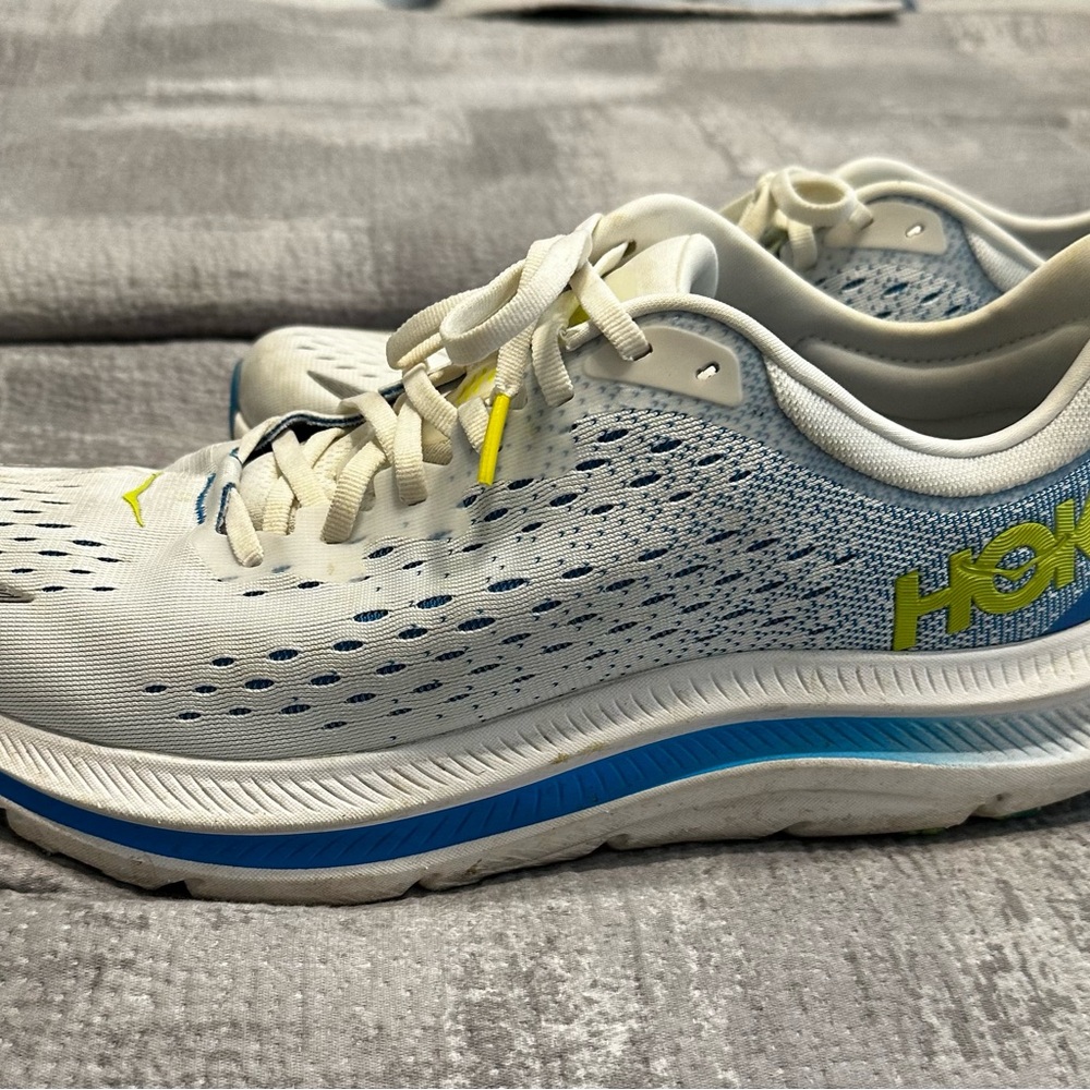 Hoka White and Blue Running Shoes